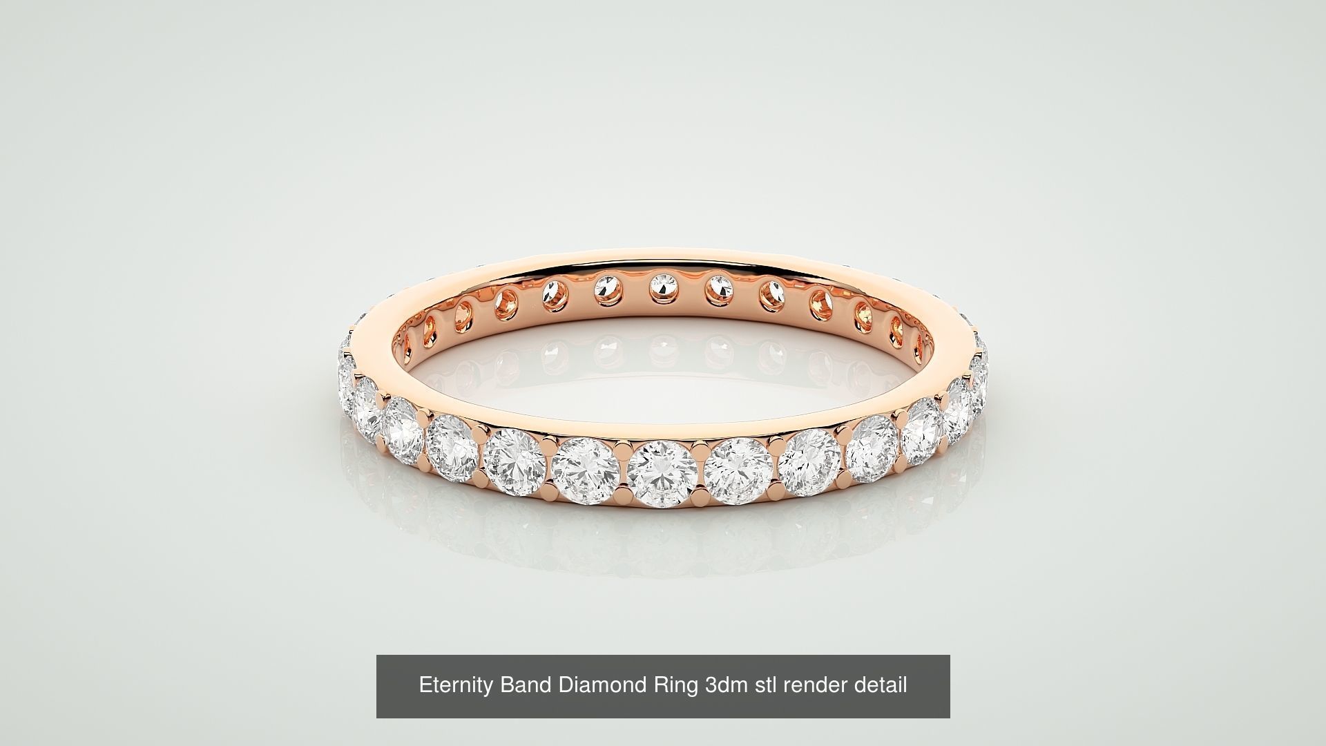 72 Full Eternity Band Diamond Ring 3dm stl render detail 3D Model Collection_45