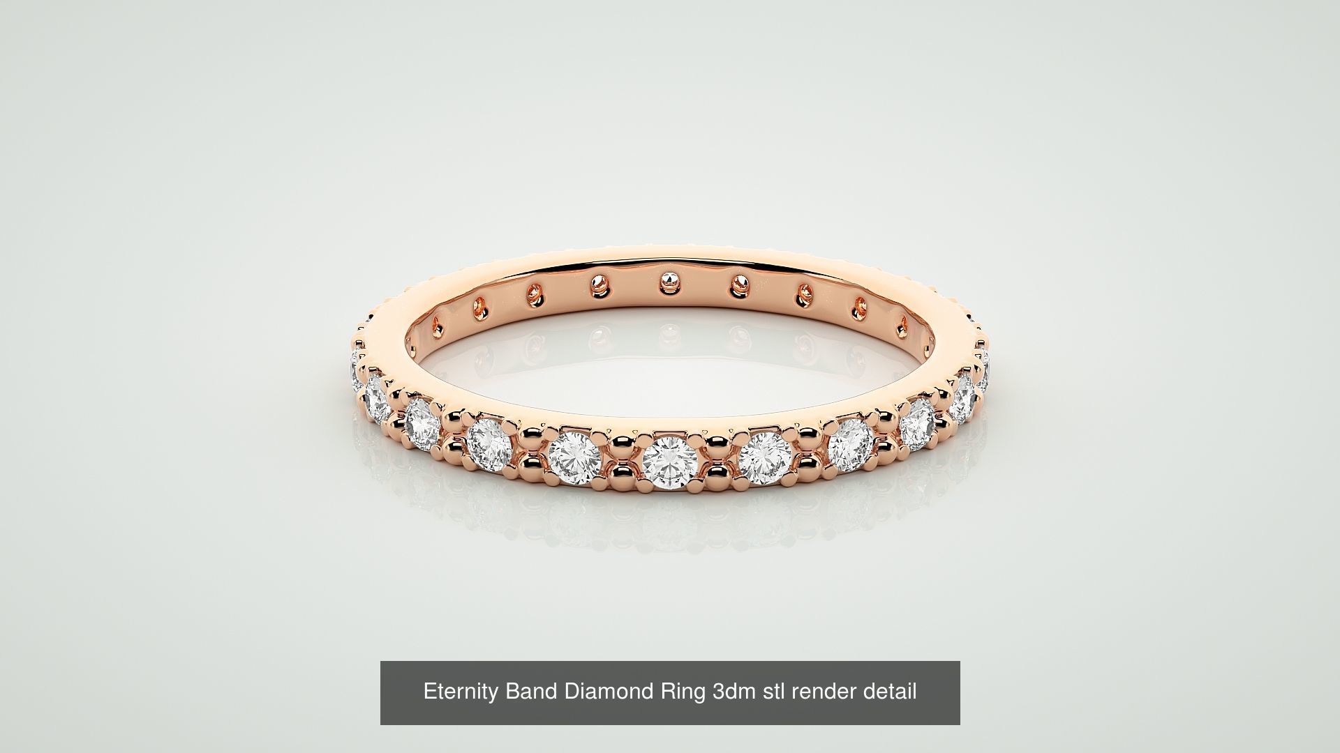 72 Full Eternity Band Diamond Ring 3dm stl render detail 3D Model Collection_59