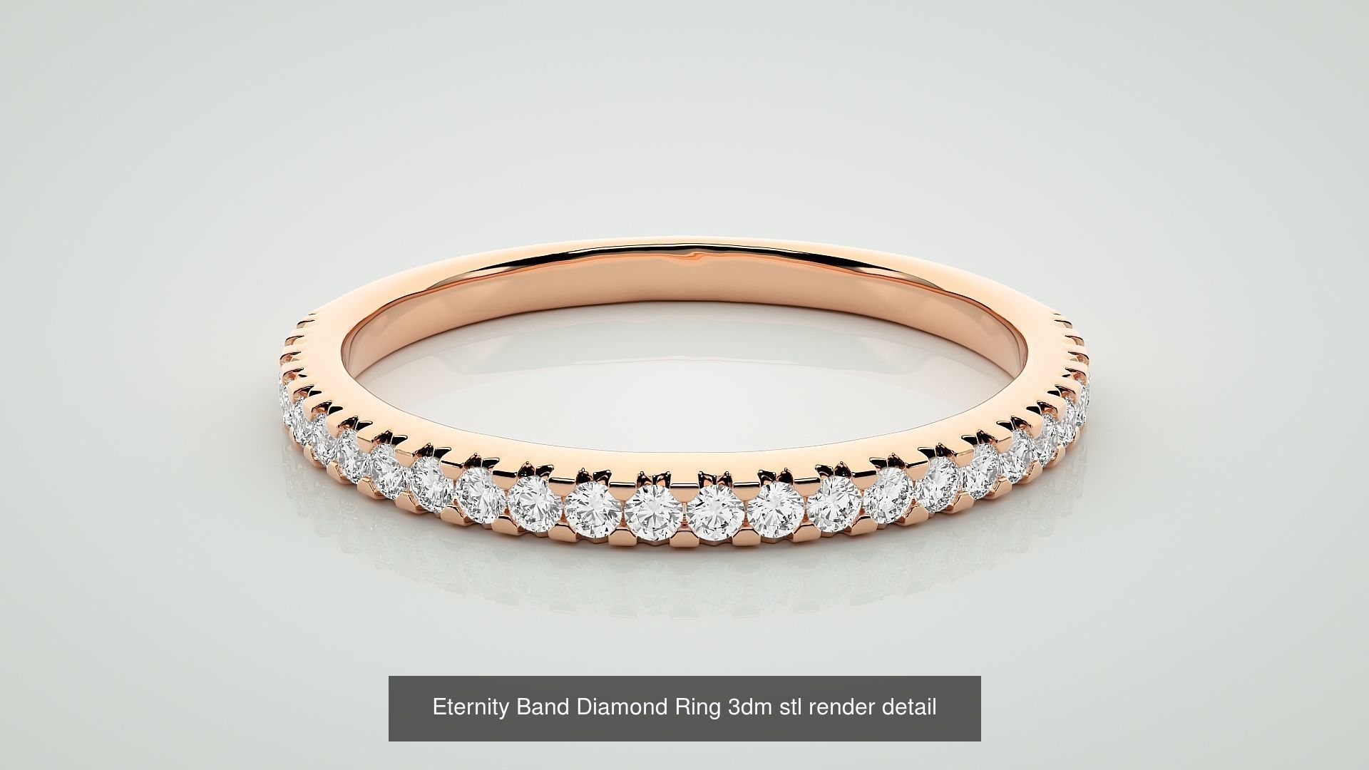 72 Full Eternity Band Diamond Ring 3dm stl render detail 3D Model Collection_66
