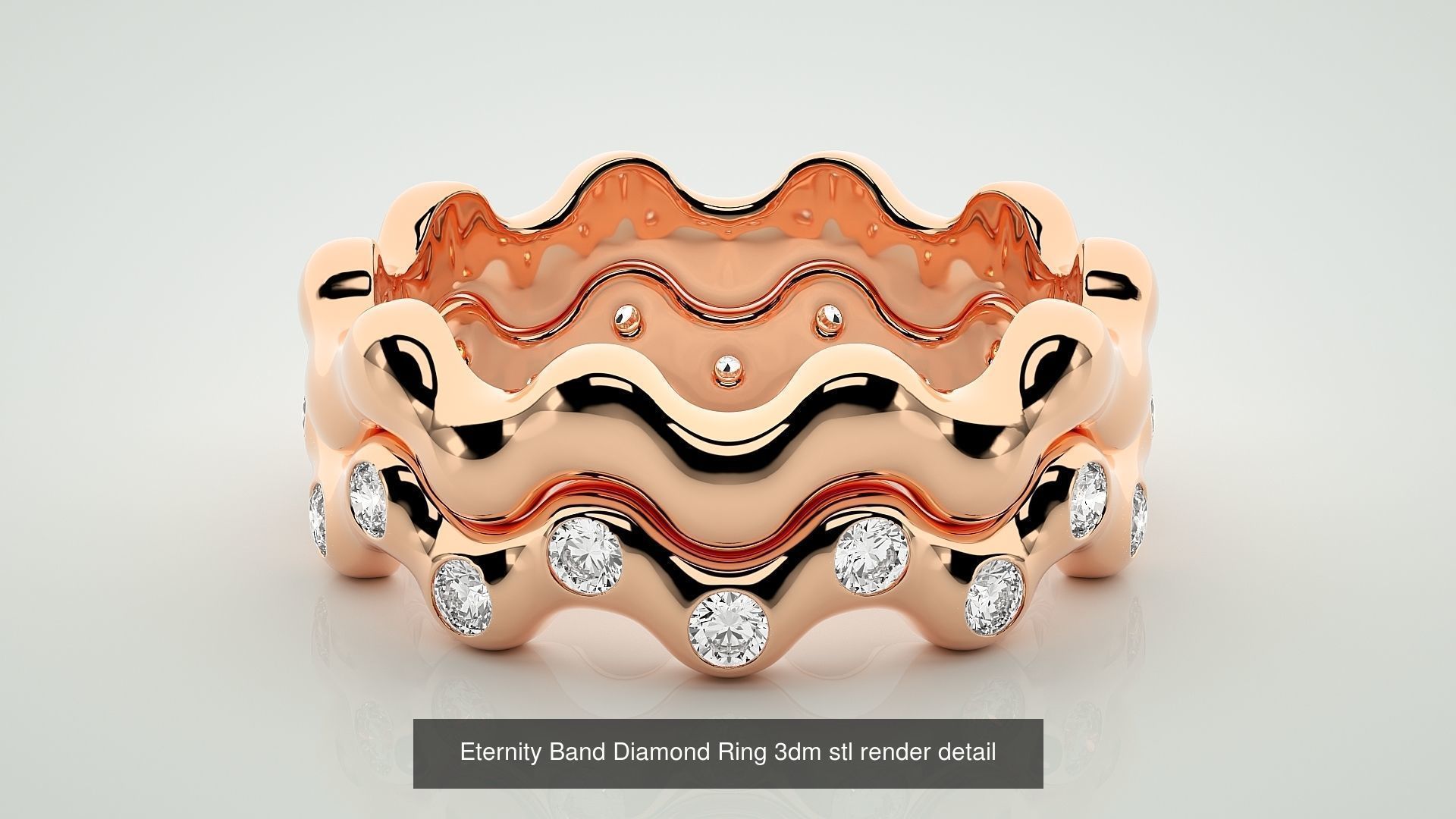 72 Full Eternity Band Diamond Ring 3dm stl render detail 3D Model Collection_5