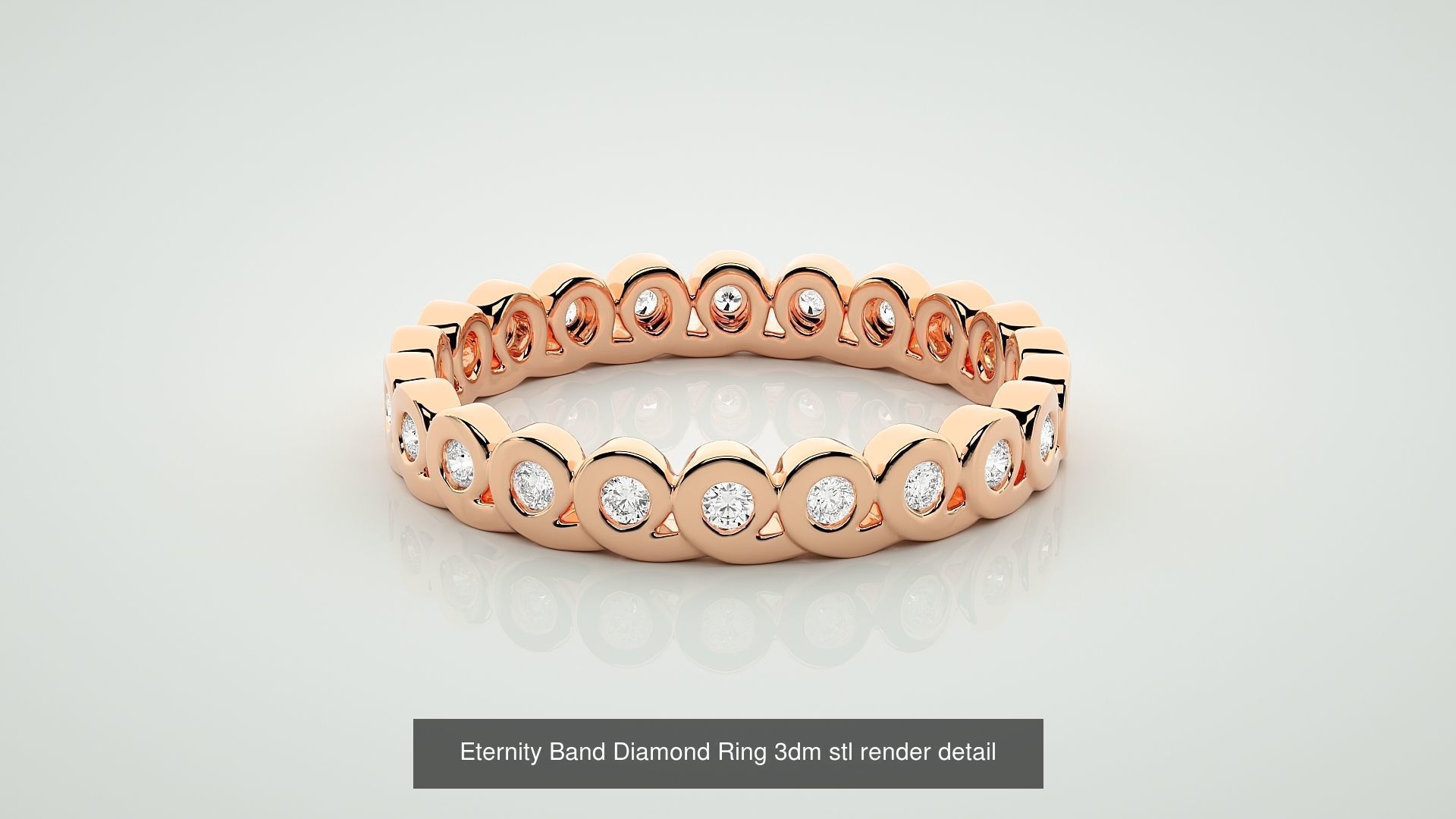 72 Full Eternity Band Diamond Ring 3dm stl render detail 3D Model Collection_33