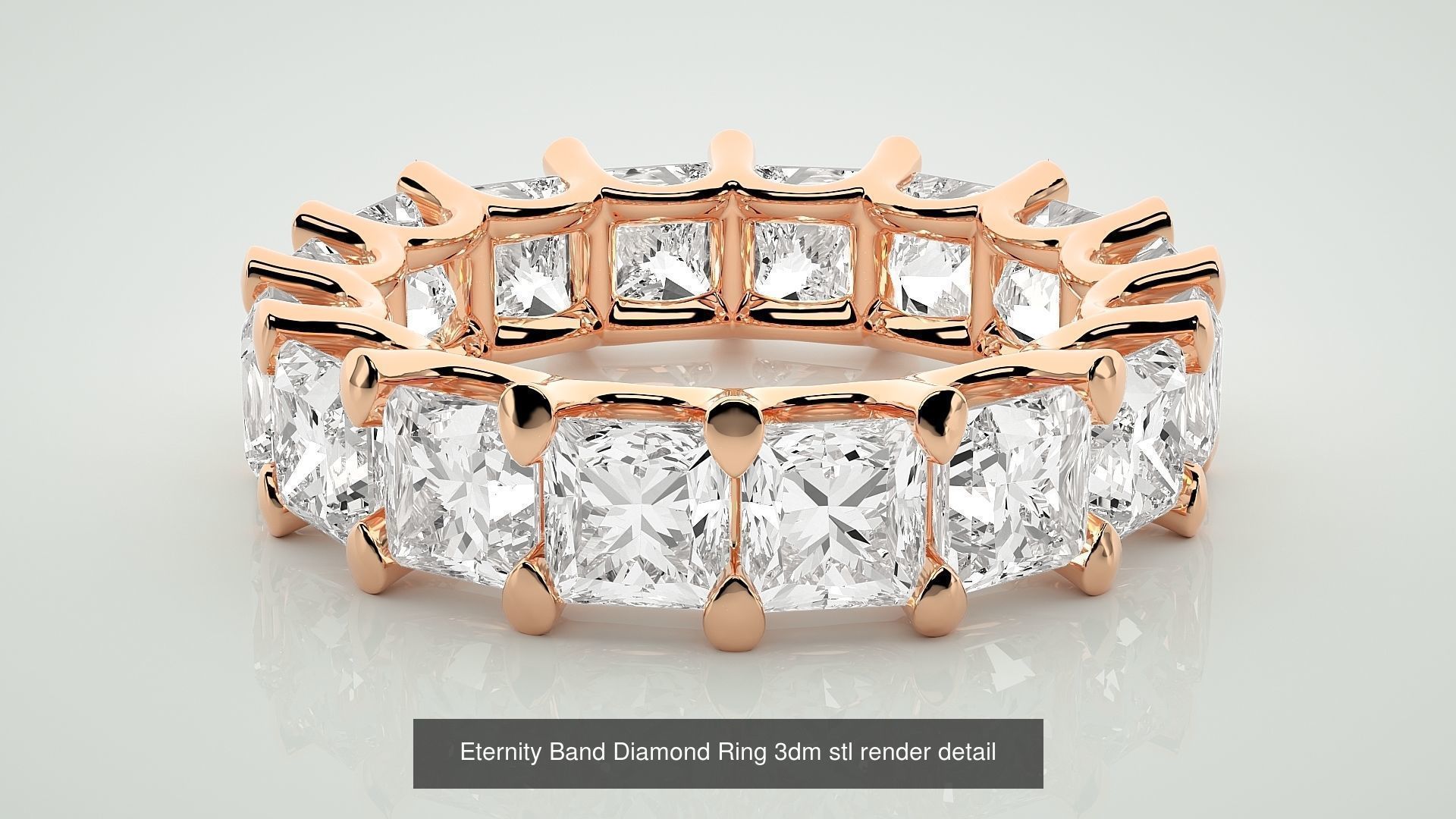 72 Full Eternity Band Diamond Ring 3dm stl render detail 3D Model Collection_56