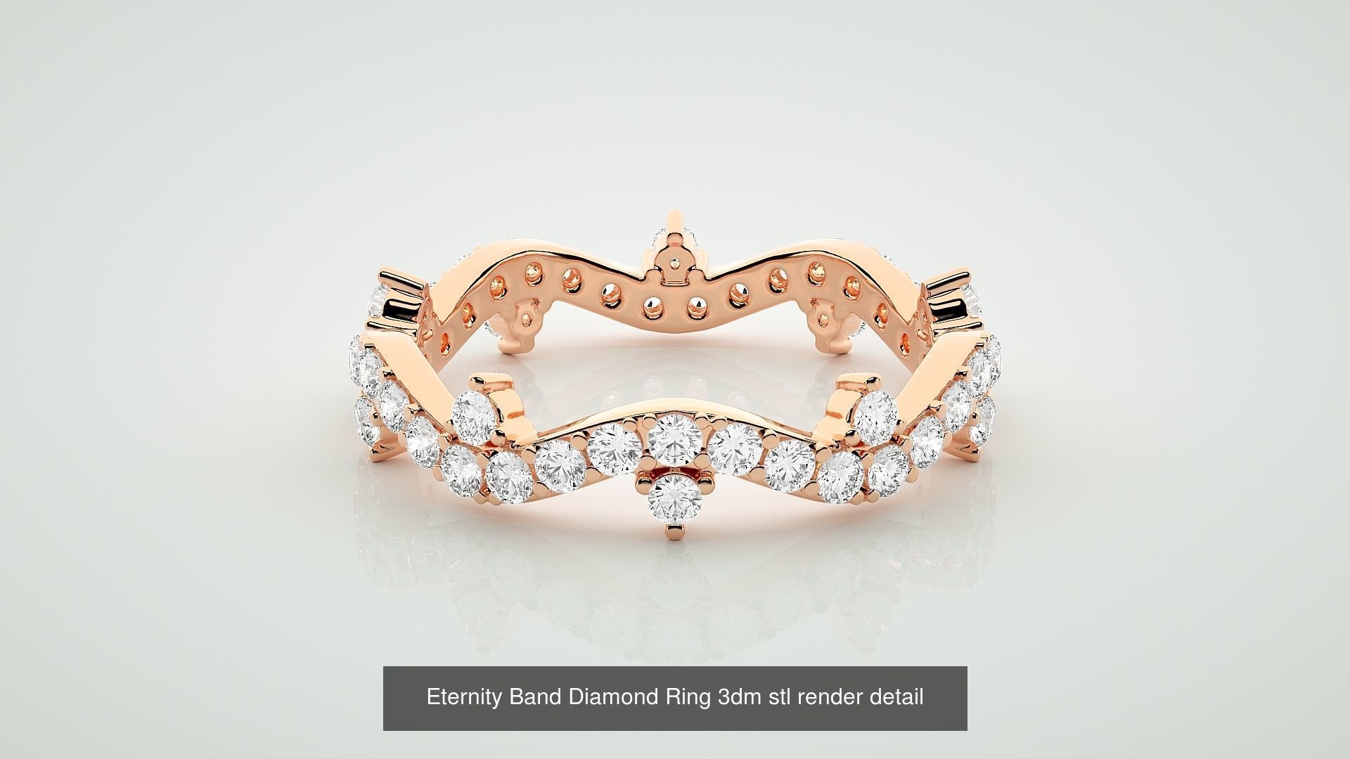 72 Full Eternity Band Diamond Ring 3dm stl render detail 3D Model Collection_22
