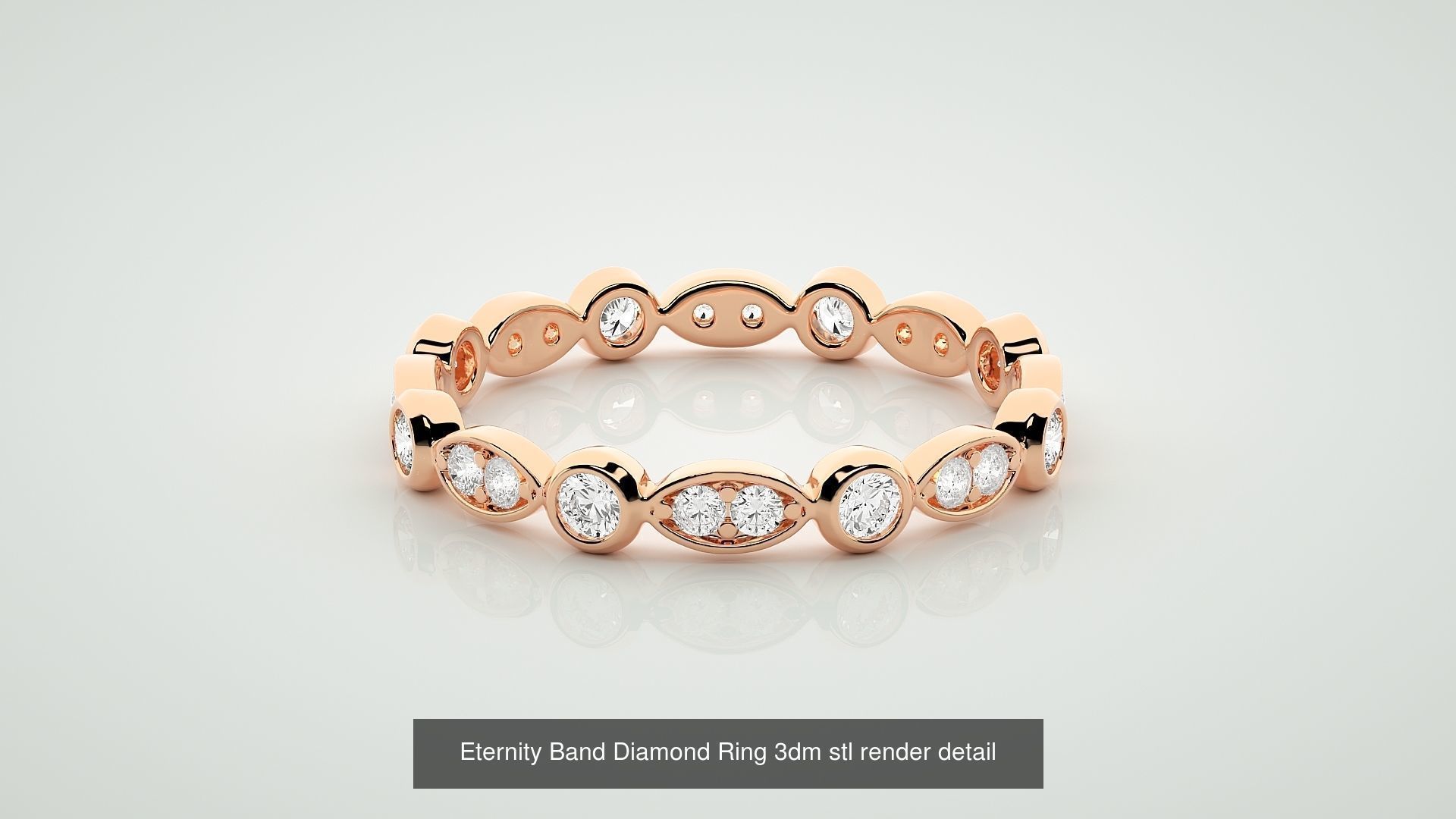 72 Full Eternity Band Diamond Ring 3dm stl render detail 3D Model Collection_34