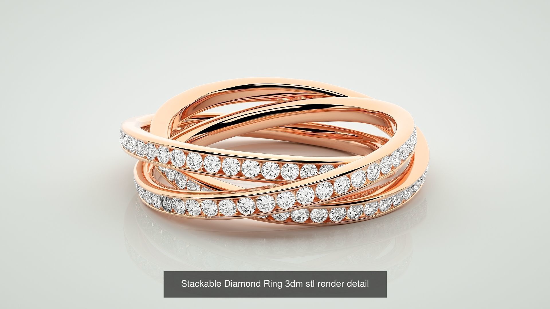 72 Full Eternity Band Diamond Ring 3dm stl render detail 3D Model Collection_40