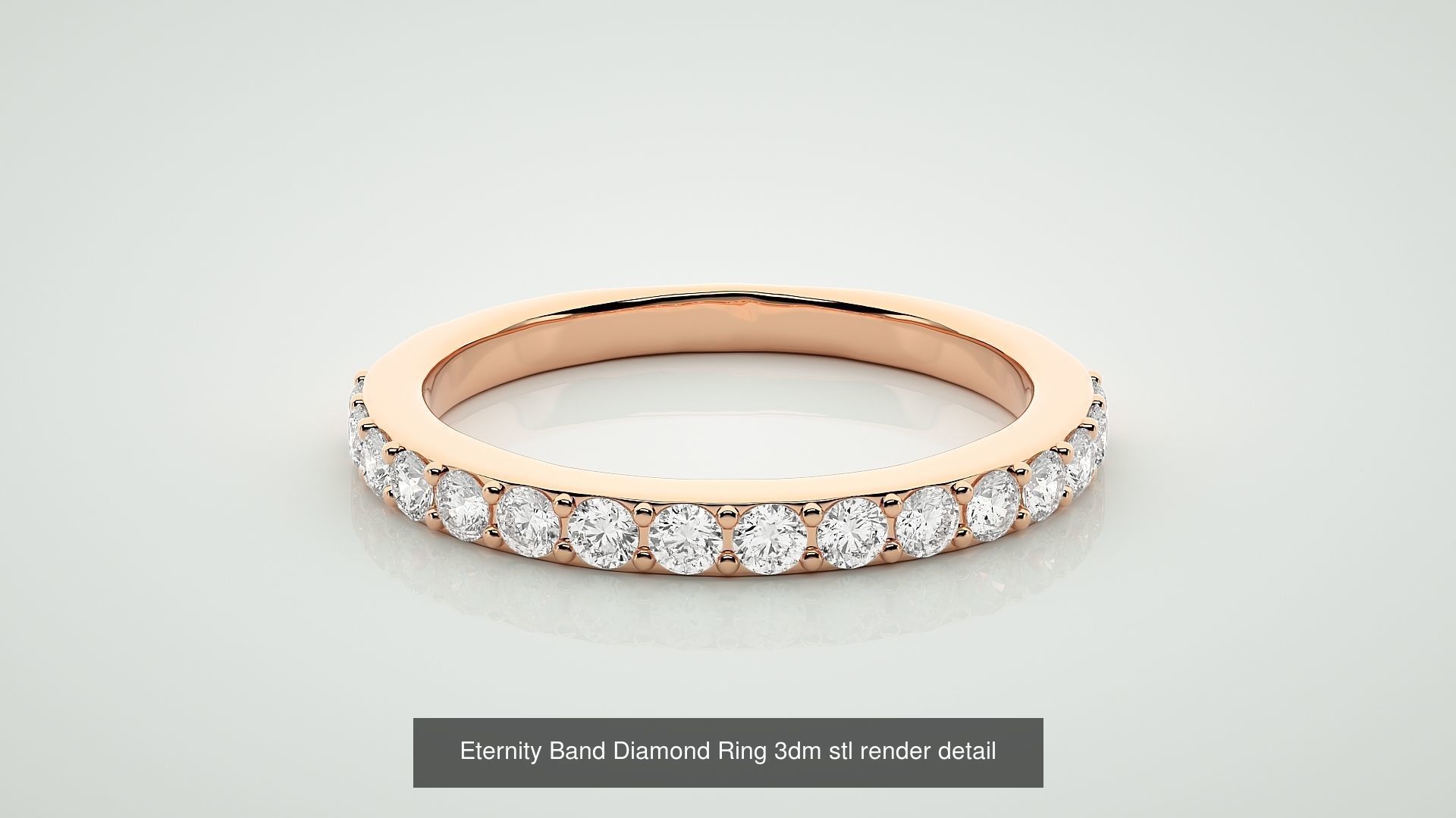 72 Full Eternity Band Diamond Ring 3dm stl render detail 3D Model Collection_35