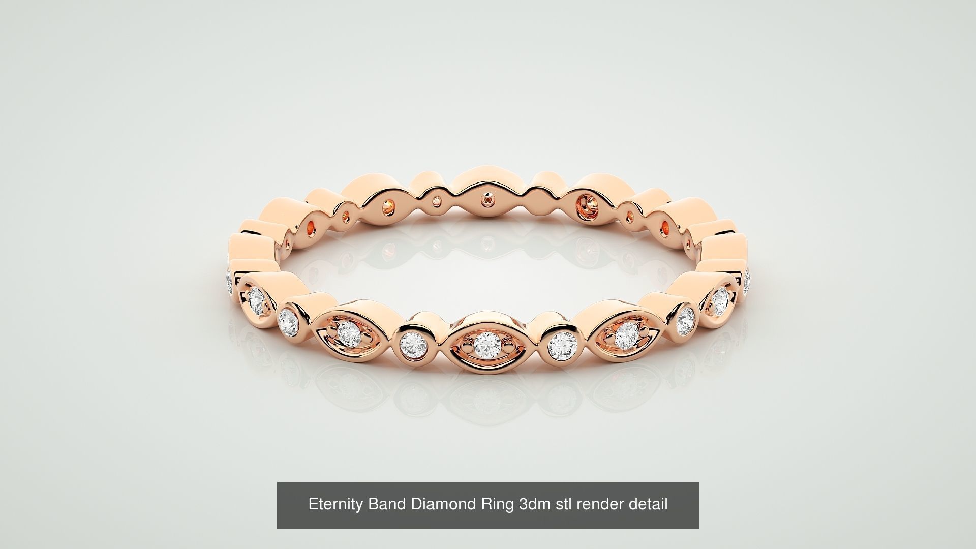 72 Full Eternity Band Diamond Ring 3dm stl render detail 3D Model Collection_47