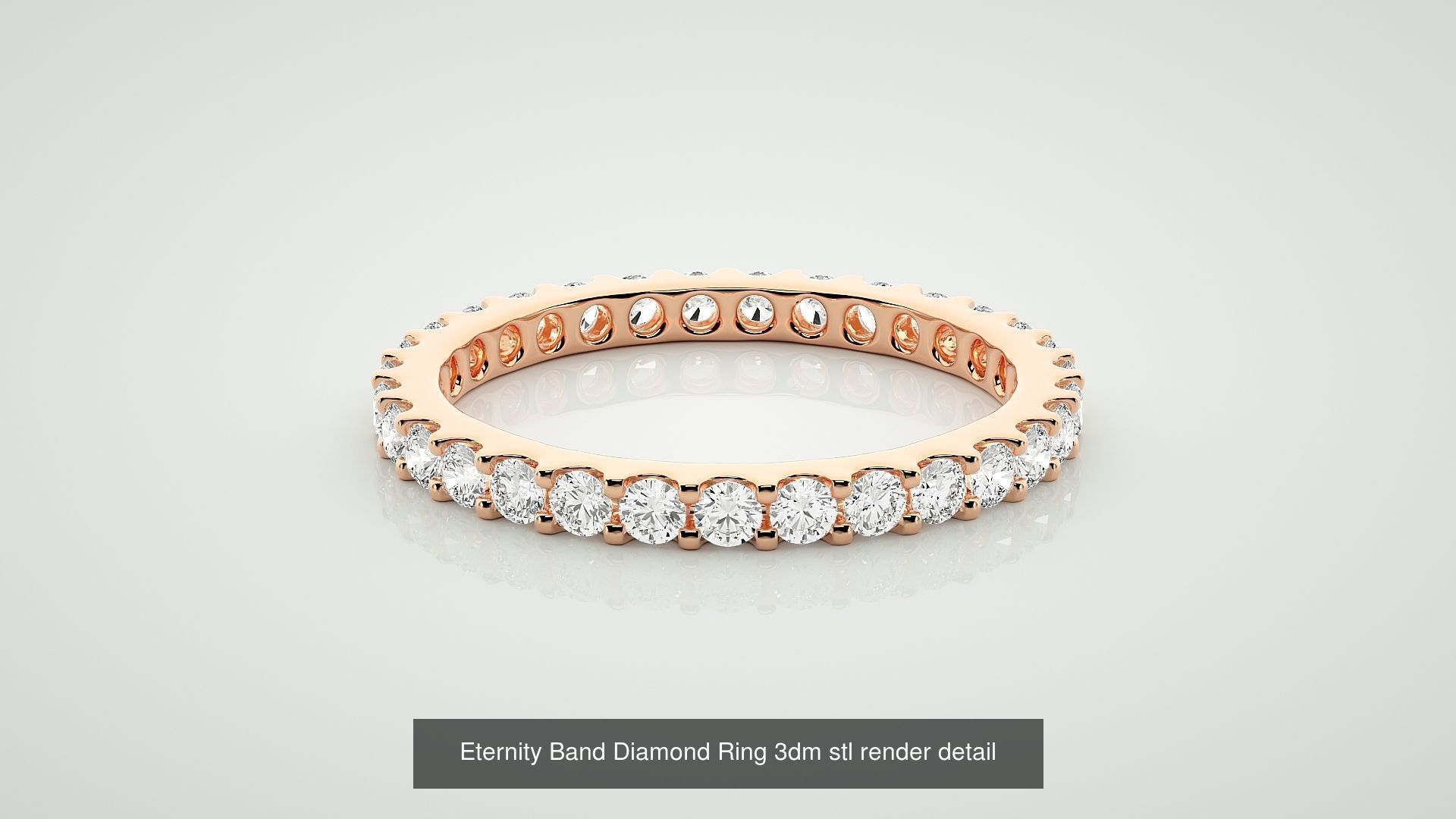 72 Full Eternity Band Diamond Ring 3dm stl render detail 3D Model Collection_13