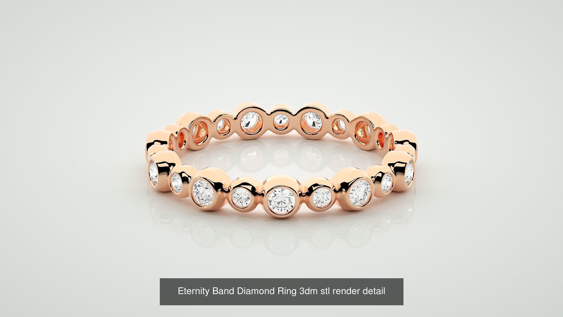 72 Full Eternity Band Diamond Ring 3dm stl render detail 3D Model Collection_23