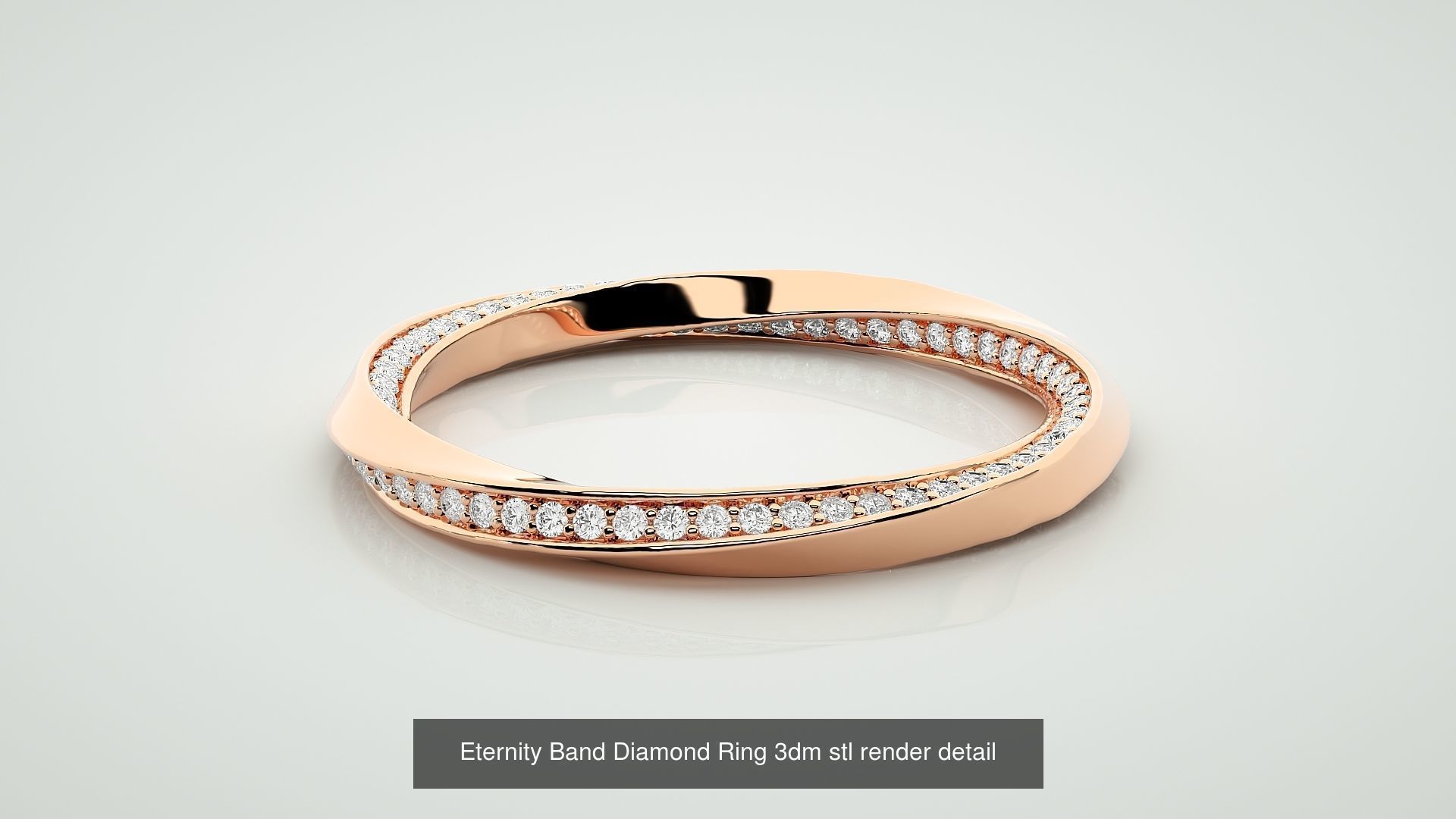 72 Full Eternity Band Diamond Ring 3dm stl render detail 3D Model Collection_36
