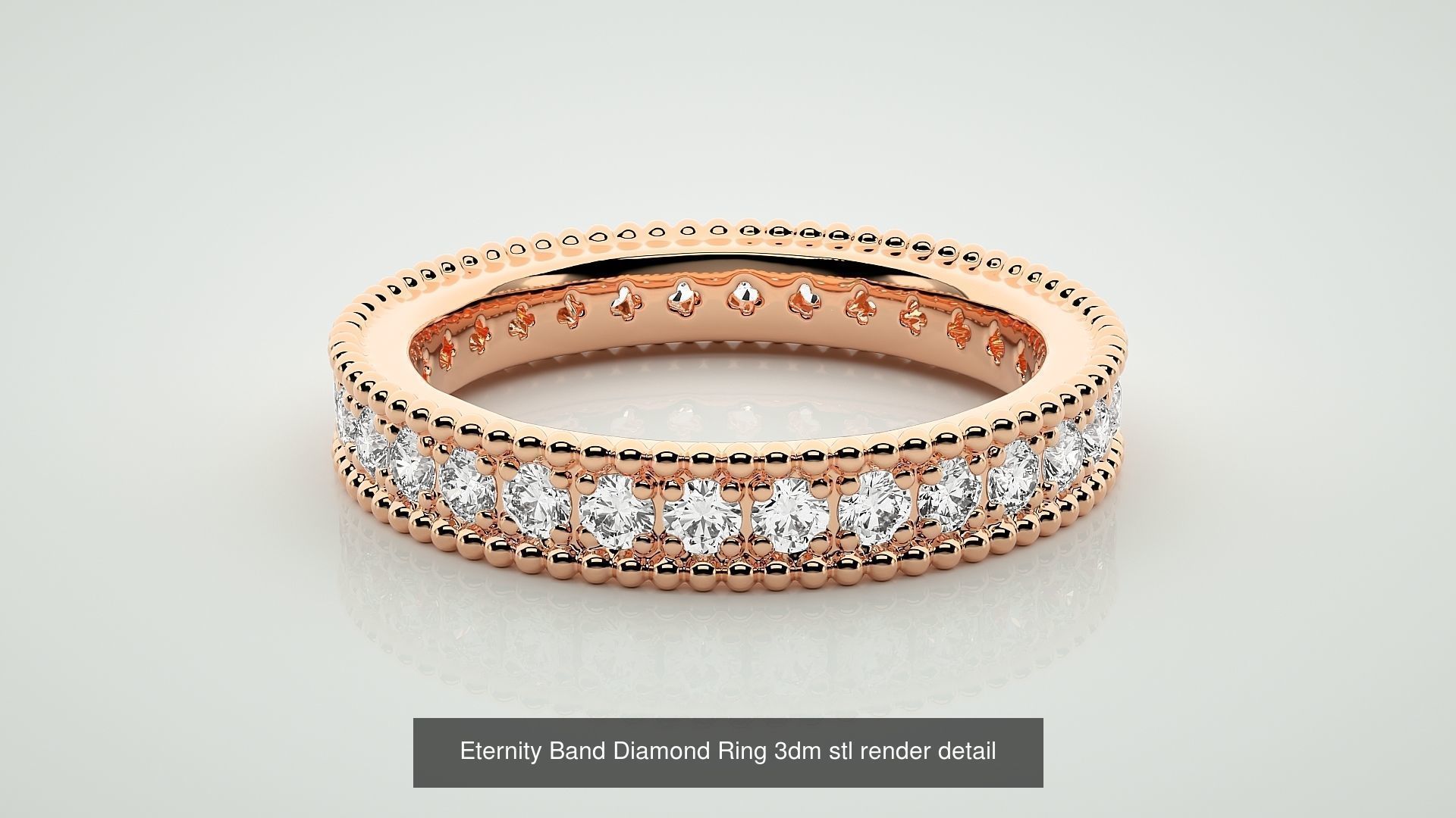 72 Full Eternity Band Diamond Ring 3dm stl render detail 3D Model Collection_12