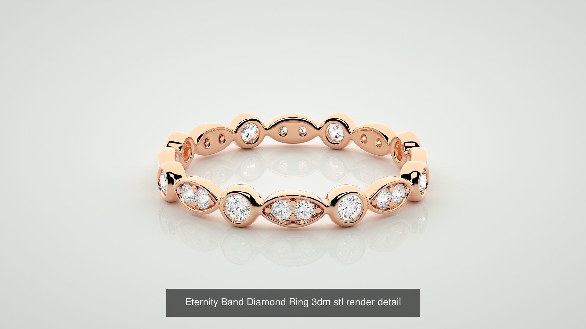 72 Full Eternity Band Diamond Ring 3dm stl render detail 3D Model Collection_38