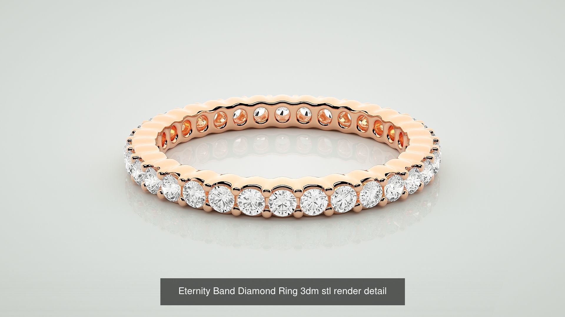 72 Full Eternity Band Diamond Ring 3dm stl render detail 3D Model Collection_51