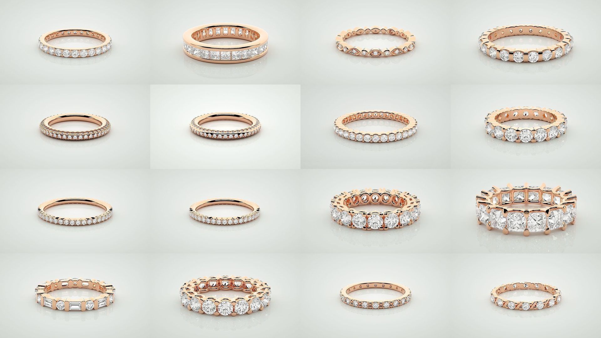 72 Full Eternity Band Diamond Ring 3dm stl render detail 3D Model Collection_3