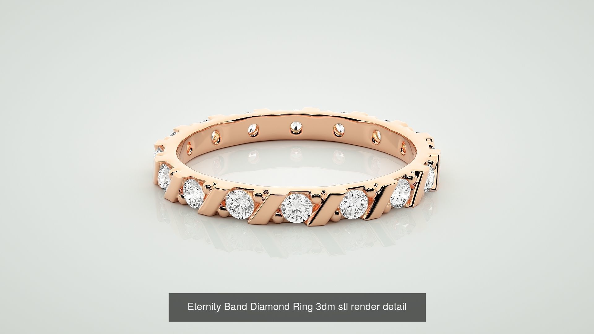 72 Full Eternity Band Diamond Ring 3dm stl render detail 3D Model Collection_27