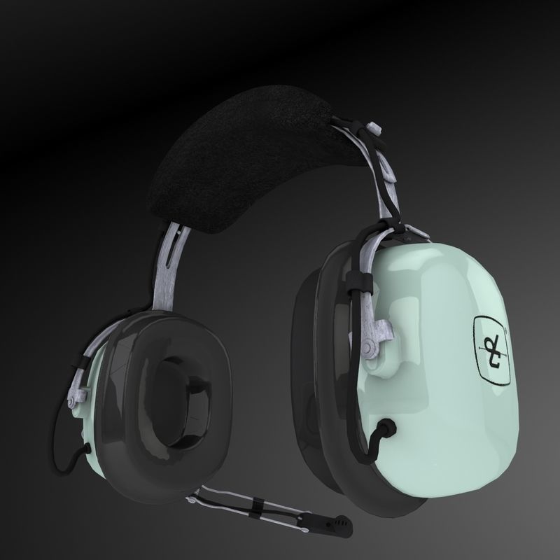 David Clark H10-36 Pilots headset Low-poly 3D model_8