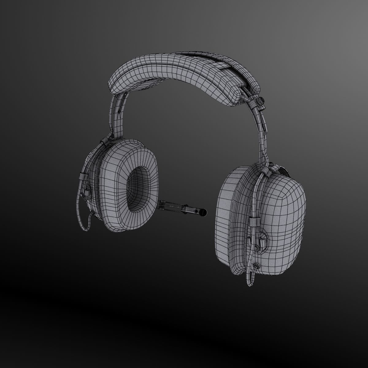David Clark H10-36 Pilots headset Low-poly 3D model_10