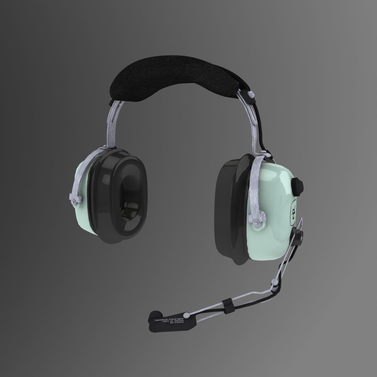 David Clark H10-36 Pilots headset Low-poly 3D model_3