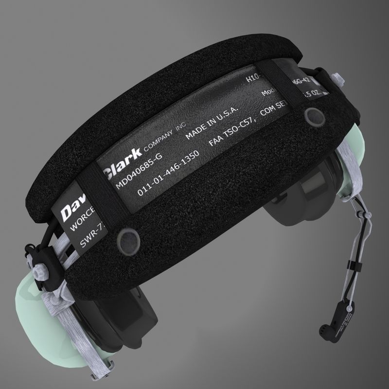 David Clark H10-36 Pilots headset Low-poly 3D model_5