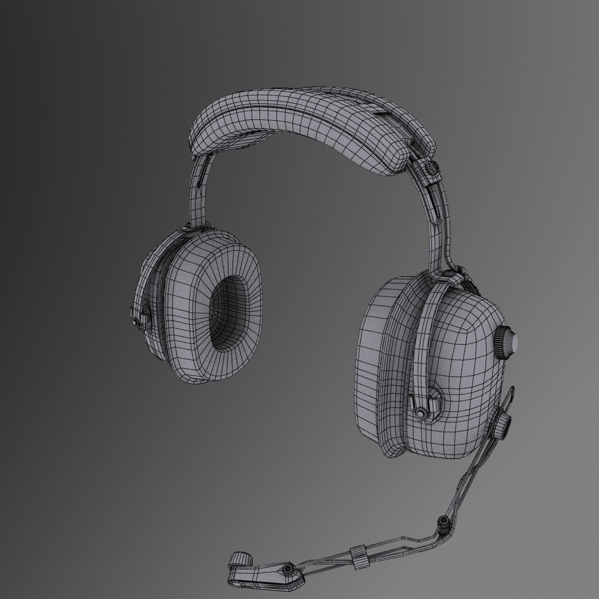 David Clark H10-36 Pilots headset Low-poly 3D model_13