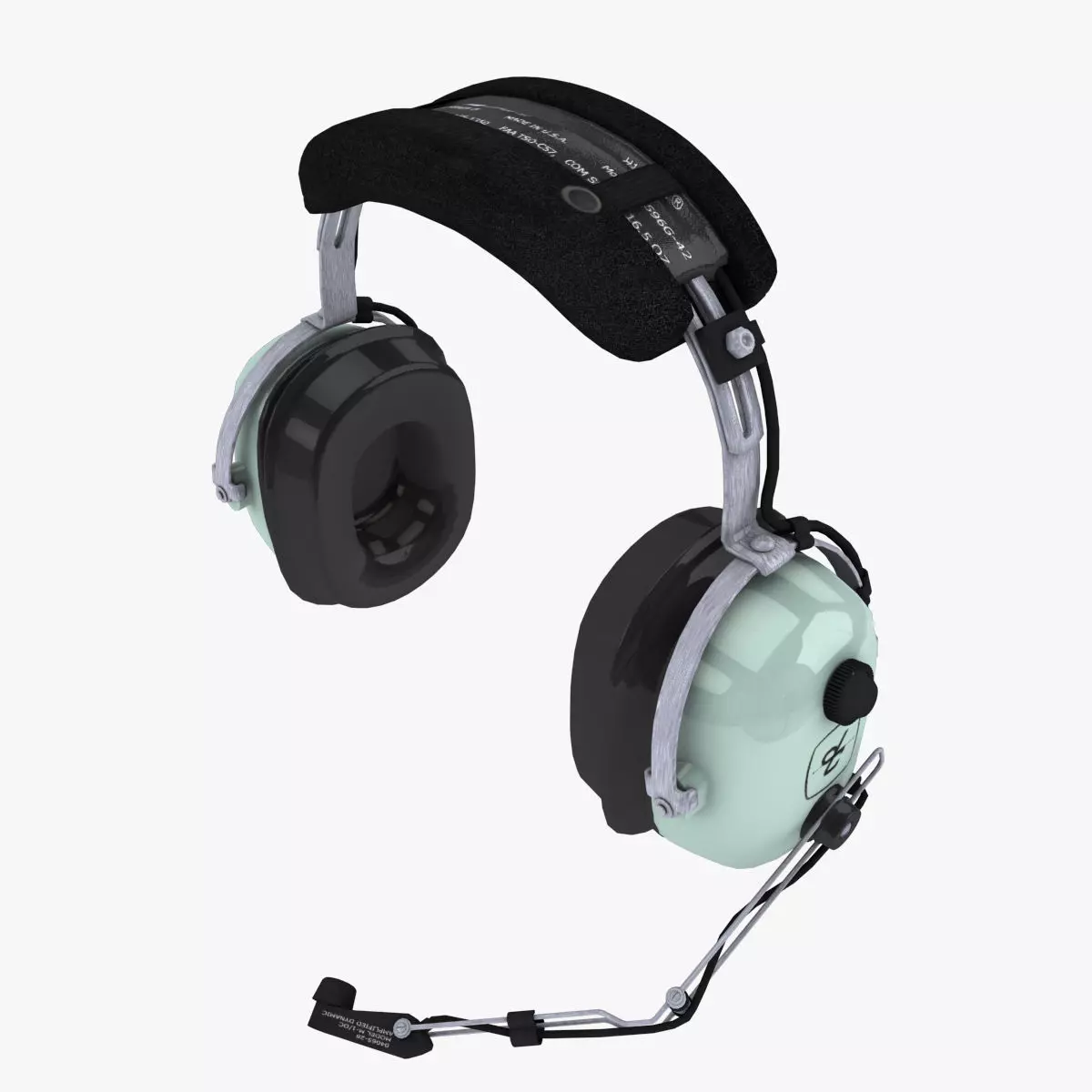 David Clark H10-36 Pilots headset Low-poly 3D model_0