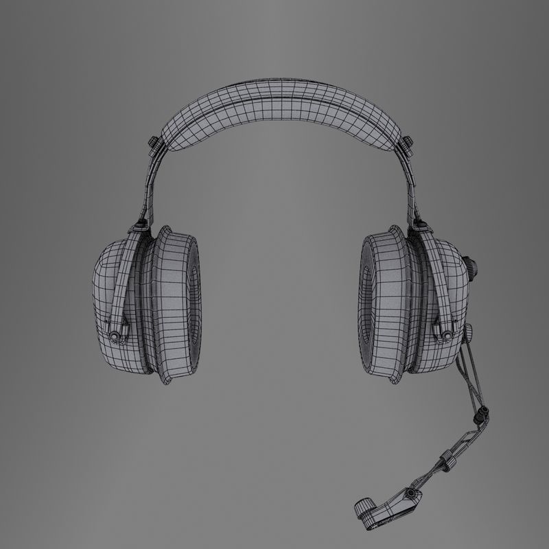 David Clark H10-36 Pilots headset Low-poly 3D model_12