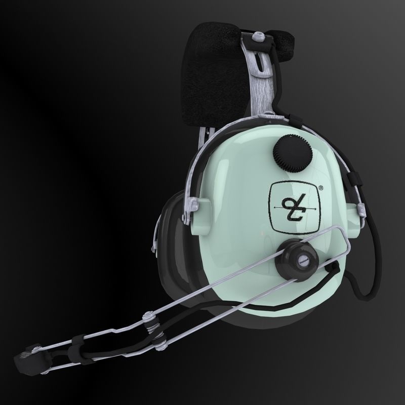 David Clark H10-36 Pilots headset Low-poly 3D model_7