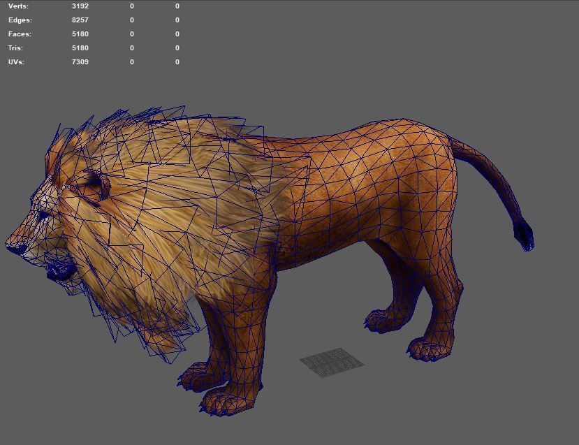Lowpoly Male Lion Rigged and Animated for VR AR Games Low-poly 3D model_8