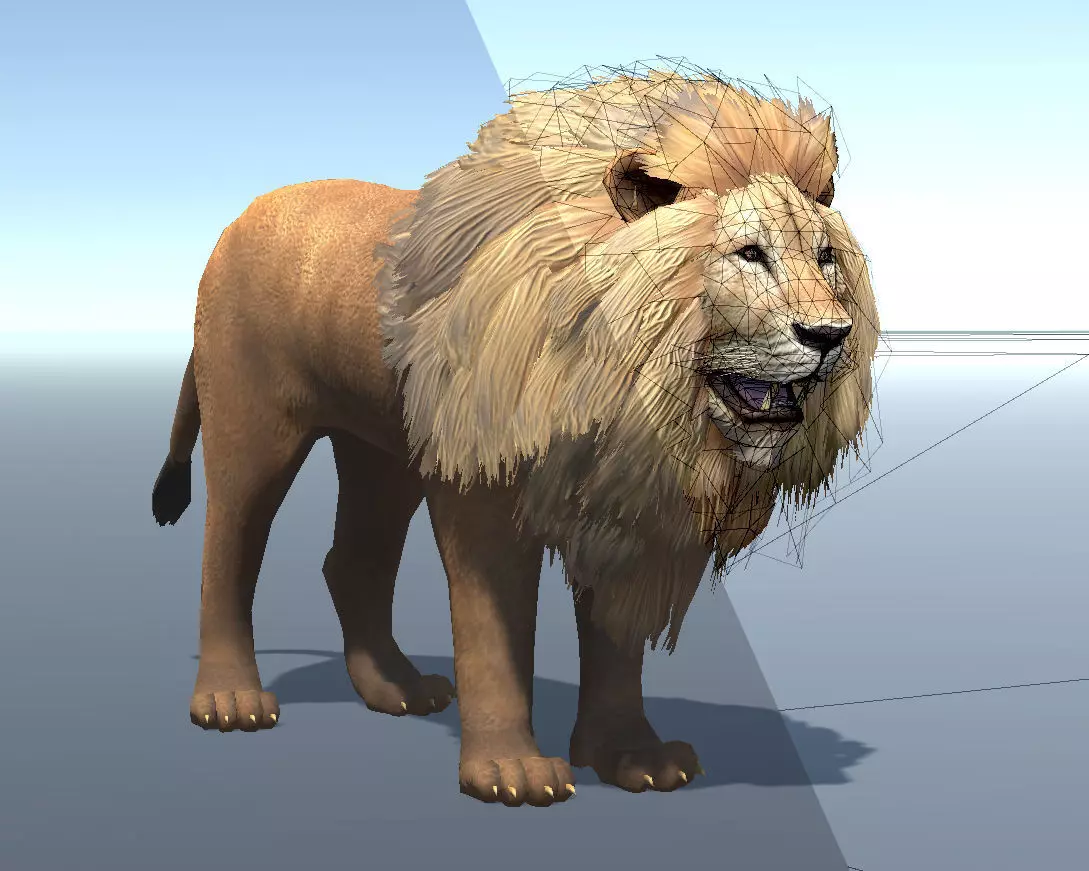 Lowpoly Male Lion Rigged and Animated for VR AR Games Low-poly 3D model_0