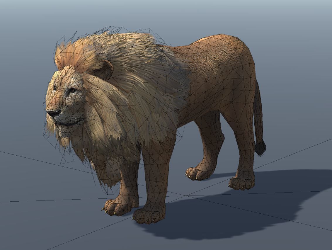 Lowpoly Male Lion Rigged and Animated for VR AR Games Low-poly 3D model_5