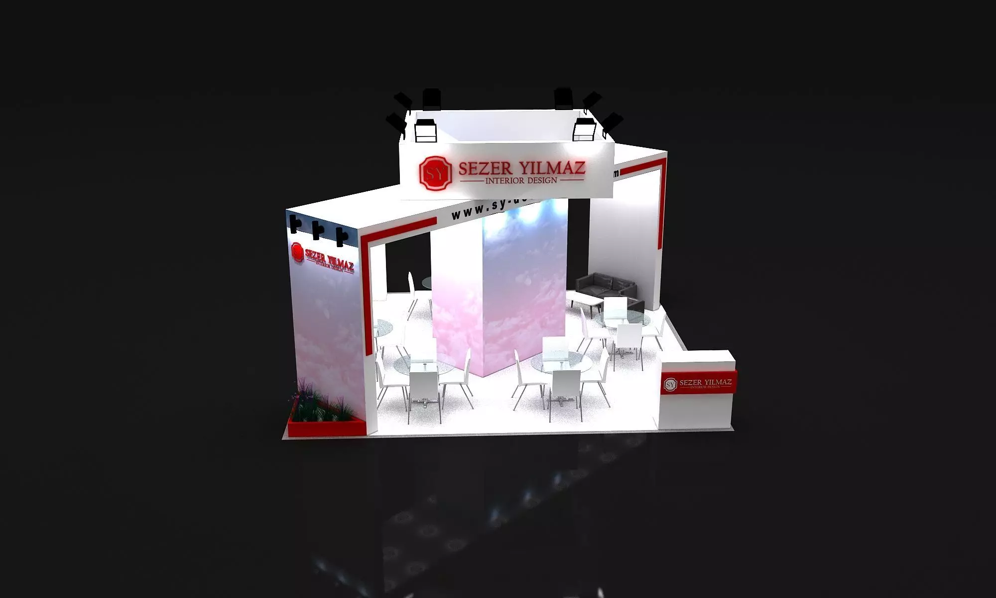 Exhibition Stall Size 6 m x 6 m  Height 450 cm 3D model_0