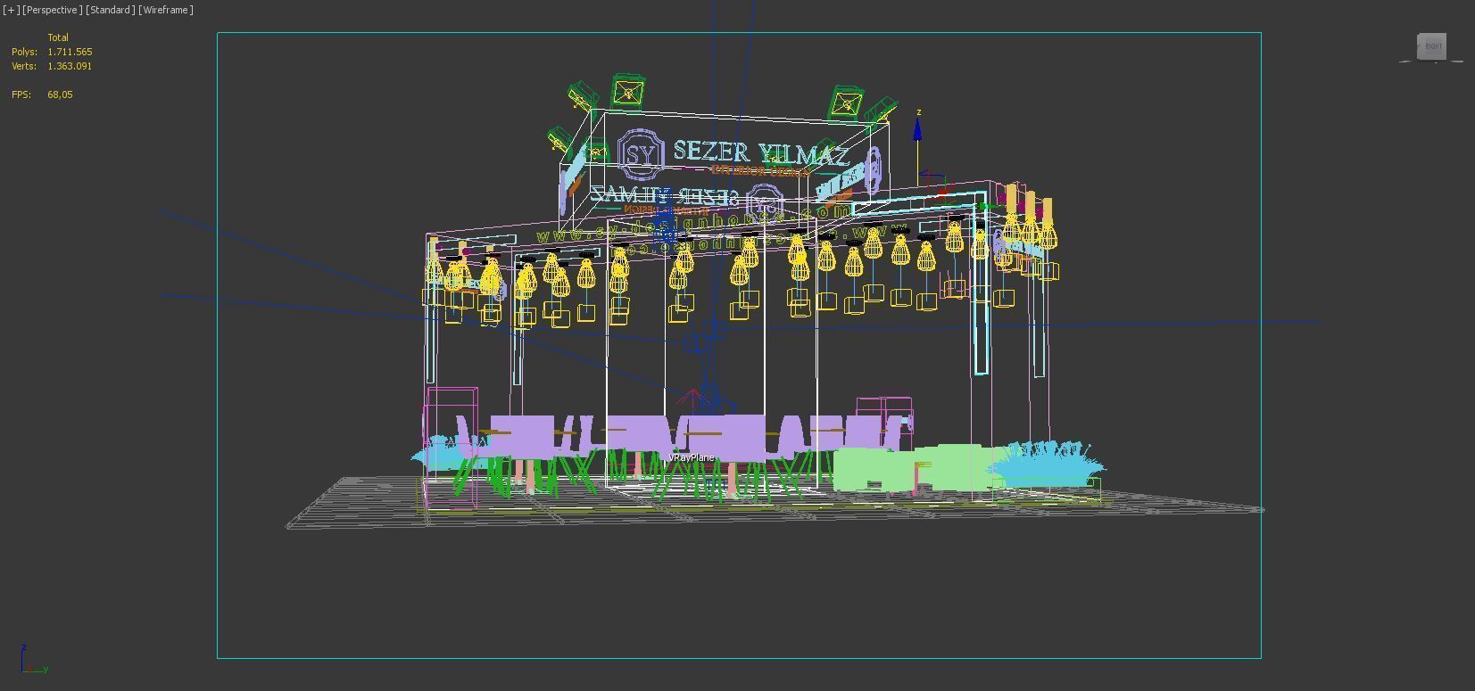 Exhibition Stall Size 6 m x 6 m  Height 450 cm 3D model_4