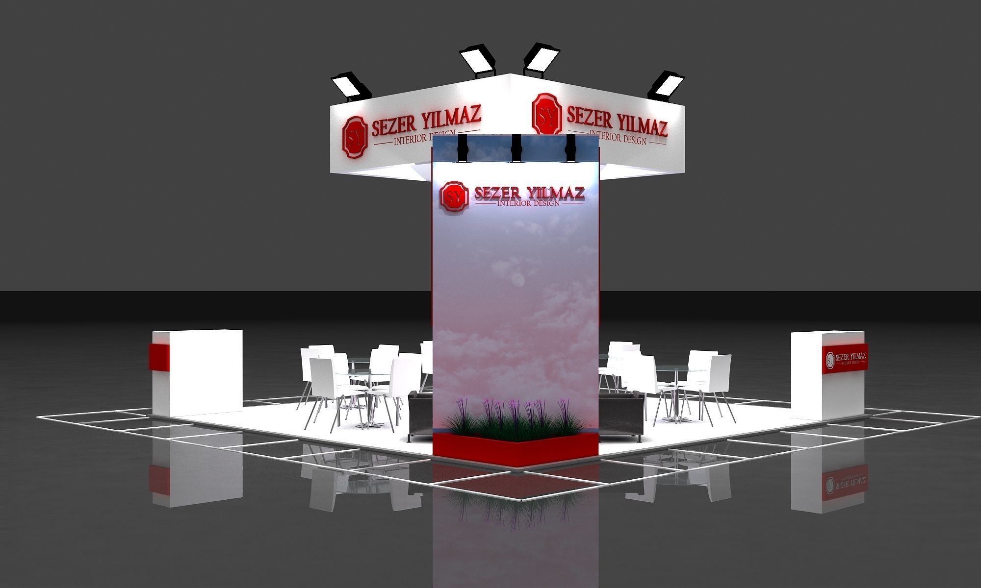Exhibition Stall Size 6 m x 6 m  Height 450 cm 3D model_3
