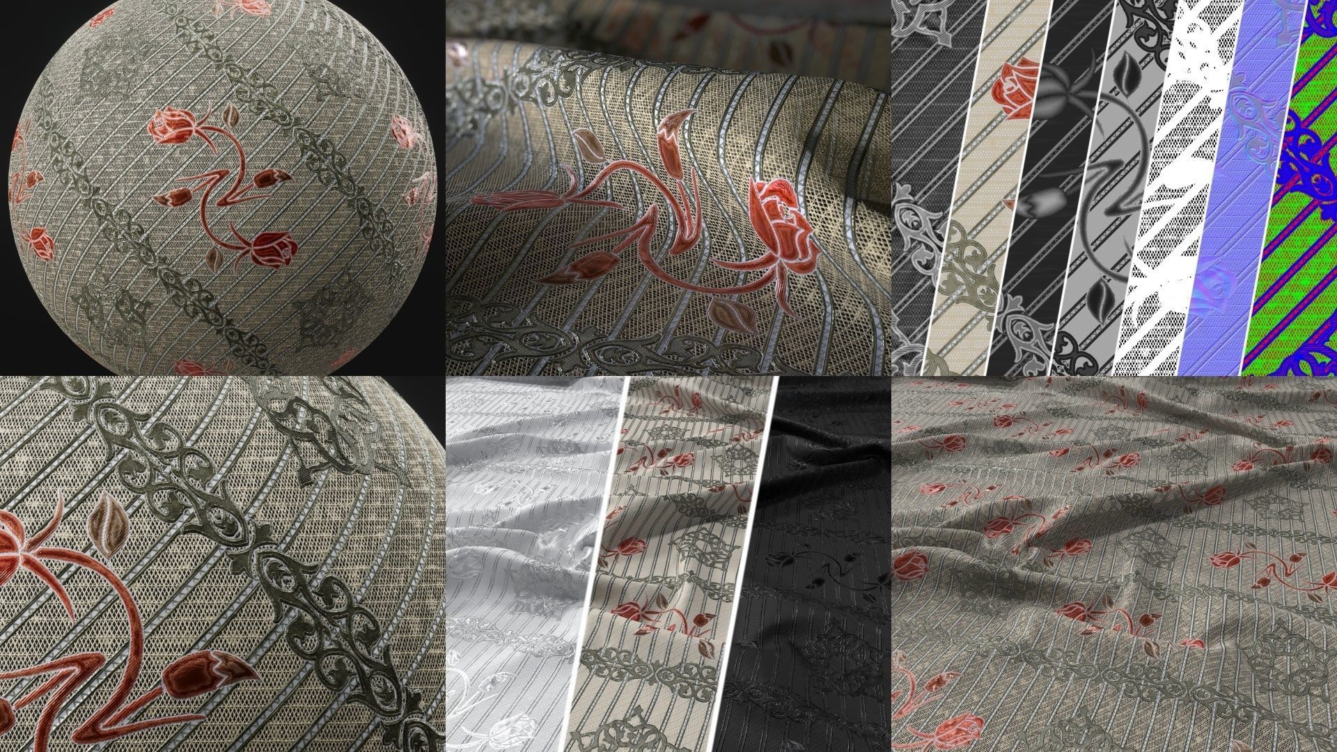 Embroidery - Stitches - NeedleWork - Alpha - Brush - PBR Mats Texture_11
