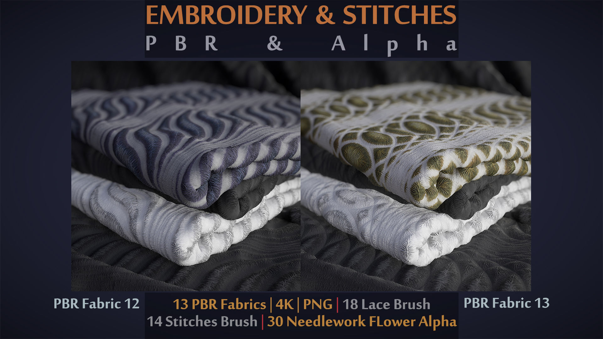 Embroidery - Stitches - NeedleWork - Alpha - Brush - PBR Mats Texture_8