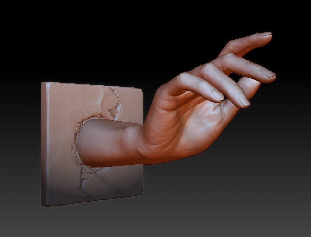Woman hand art decorative printable sculpt  3D print model_5