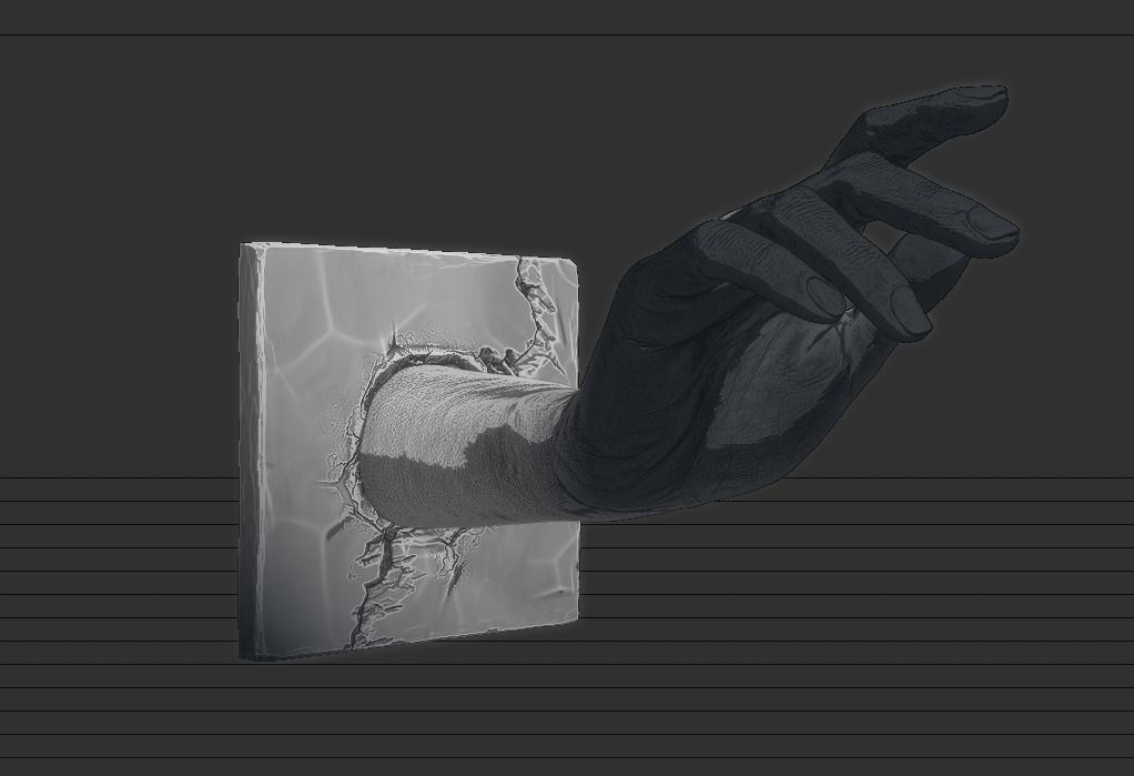 Woman hand art decorative printable sculpt  3D print model_4