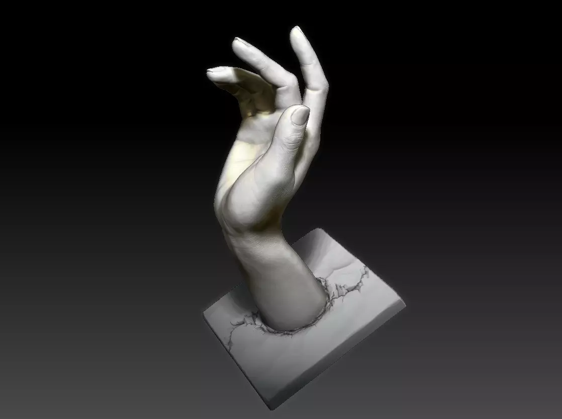 Woman hand art decorative printable sculpt  3D print model_0