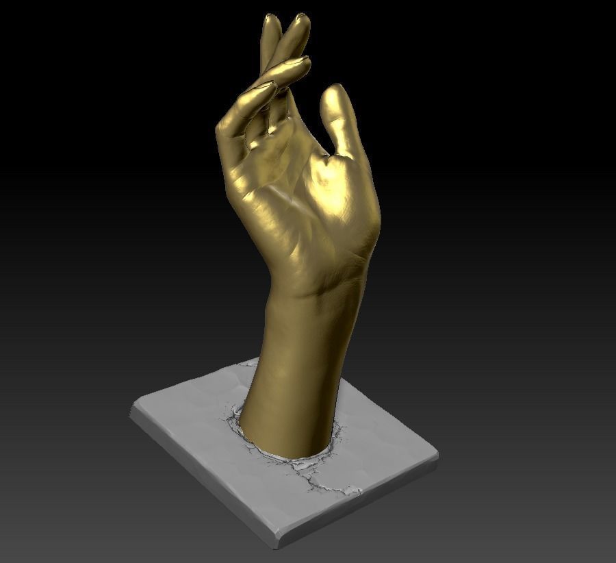 Woman hand art decorative printable sculpt  3D print model_6