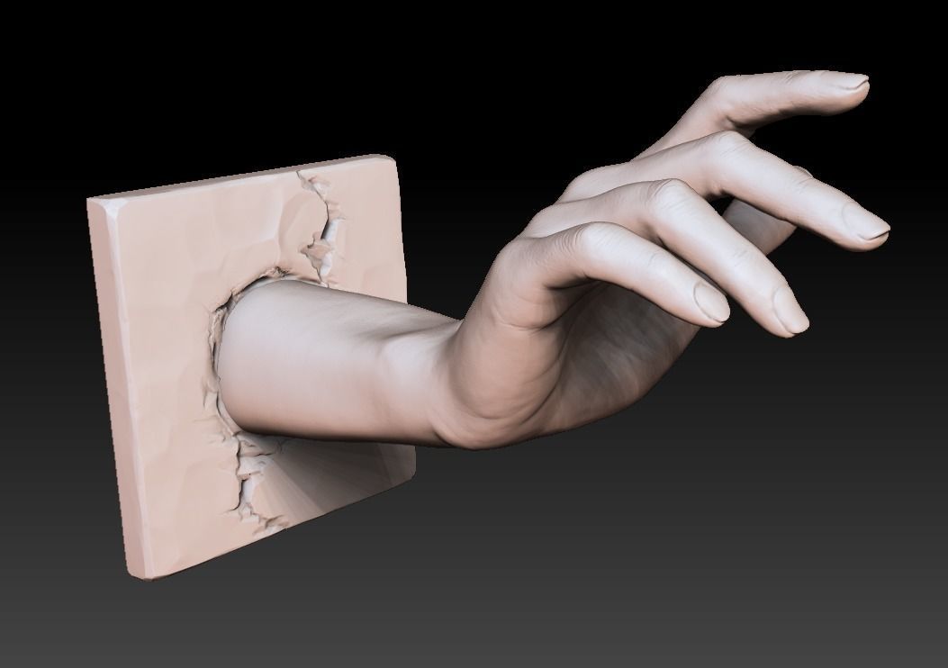 Woman hand art decorative printable sculpt  3D print model_3