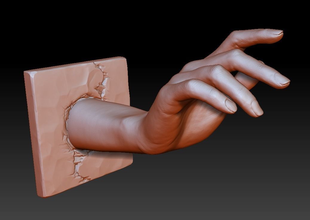 Woman hand art decorative printable sculpt  3D print model_1