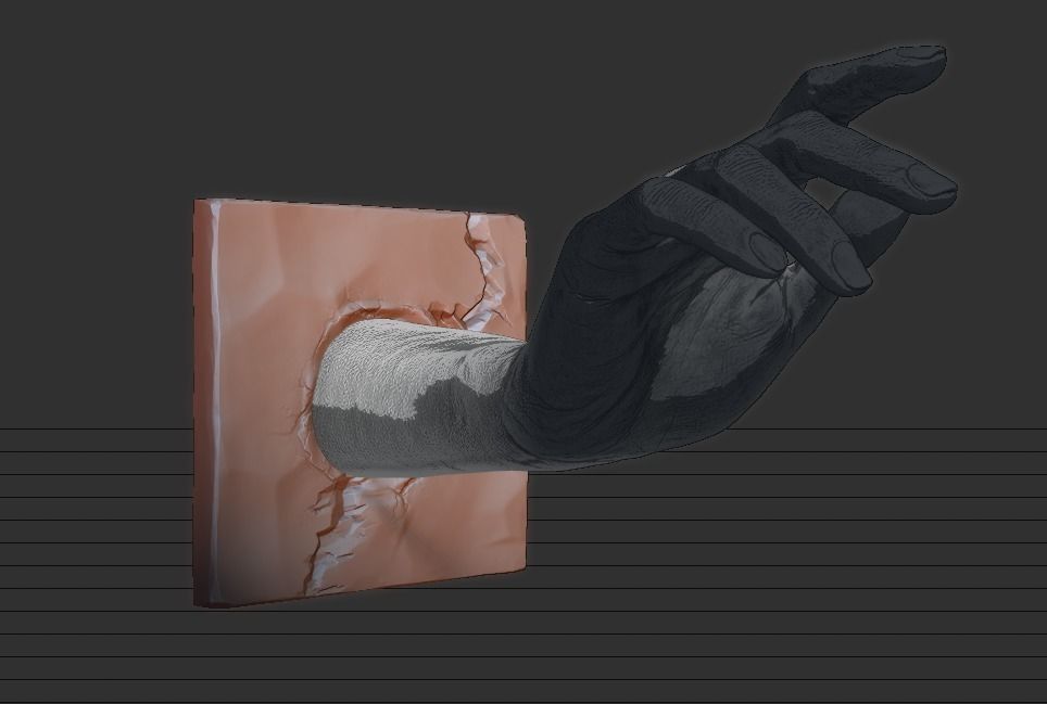 Woman hand art decorative printable sculpt  3D print model_2