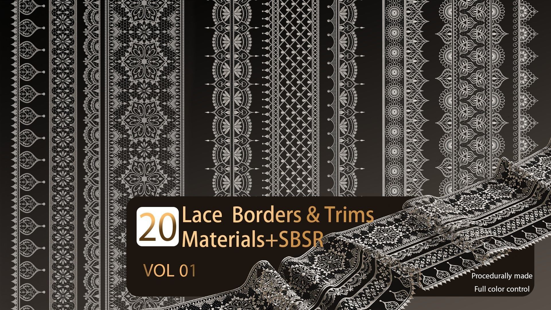 20 Lace Borders and Trims Materials SBSAR-VOL01 Texture_2