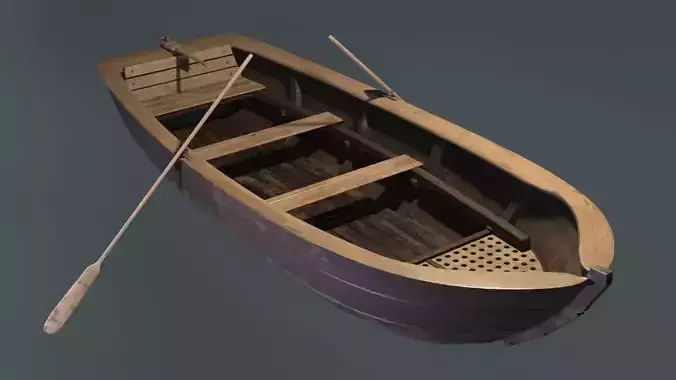 Old wooden row-boat 