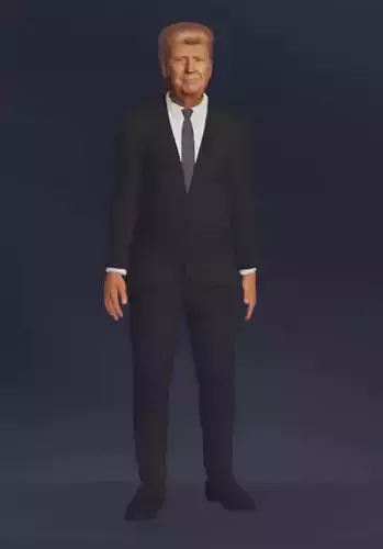 Realistic Donald Trump 3D Character  Low-poly 3D model