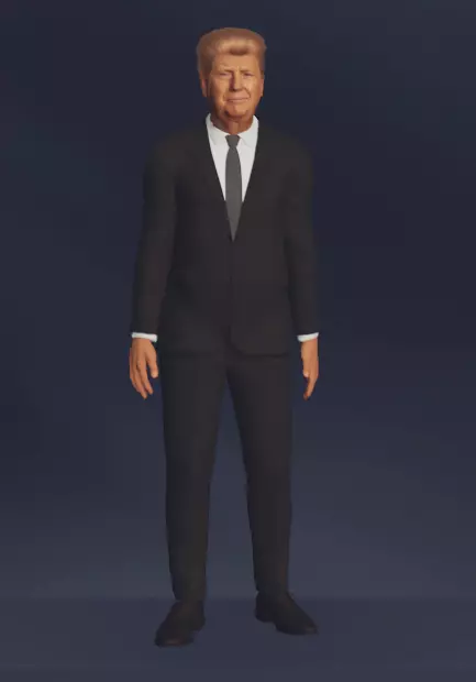 Realistic Donald Trump 3D Character  Low-poly 3D model_0