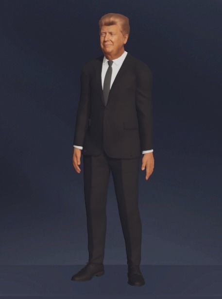 Realistic Donald Trump 3D Character  Low-poly 3D model_1
