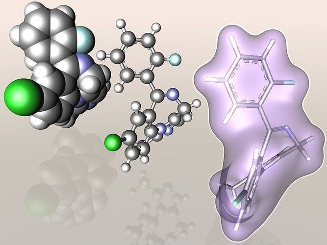 Midazolam molecule 3D model