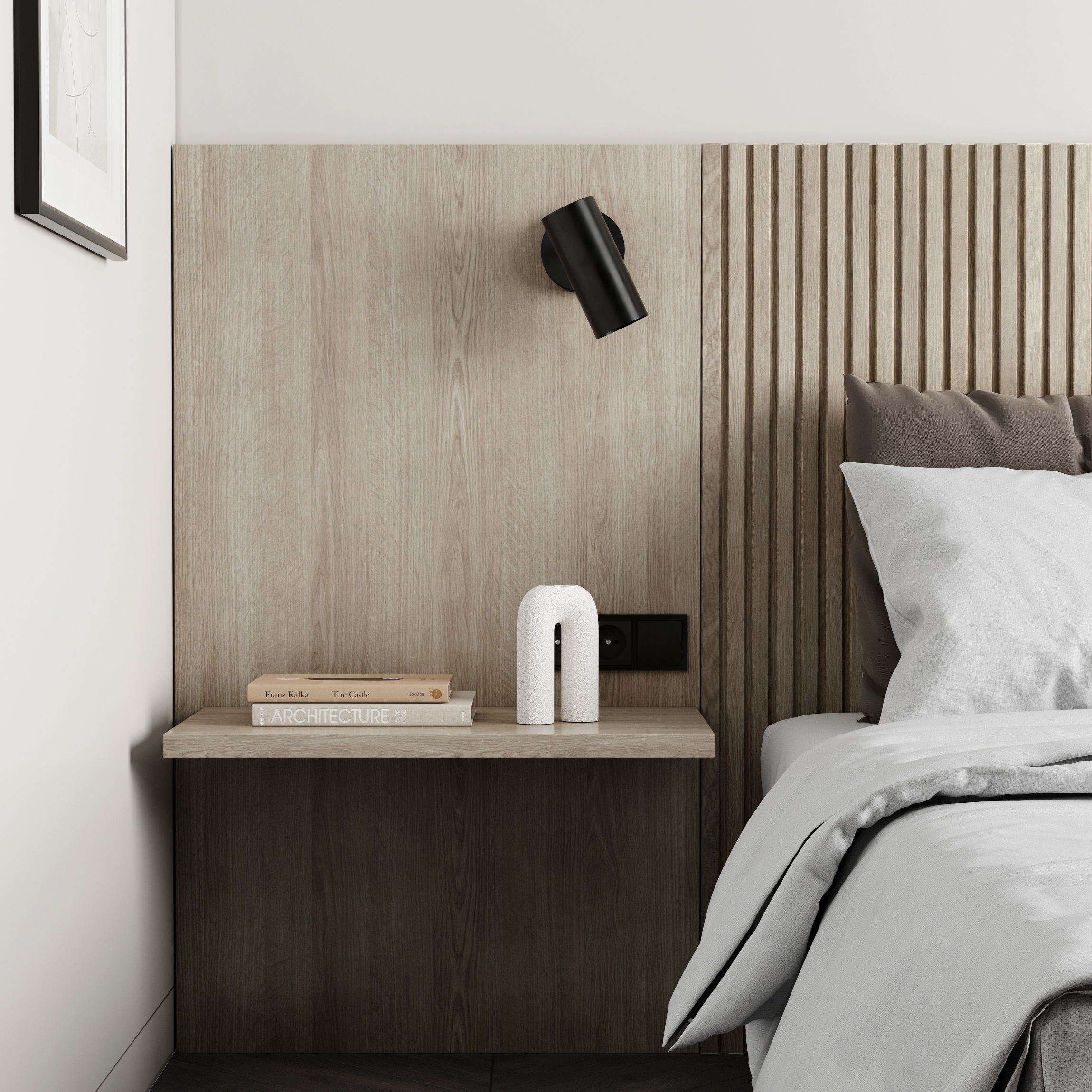Minimalistic scandinavian bedroom 3D model_1