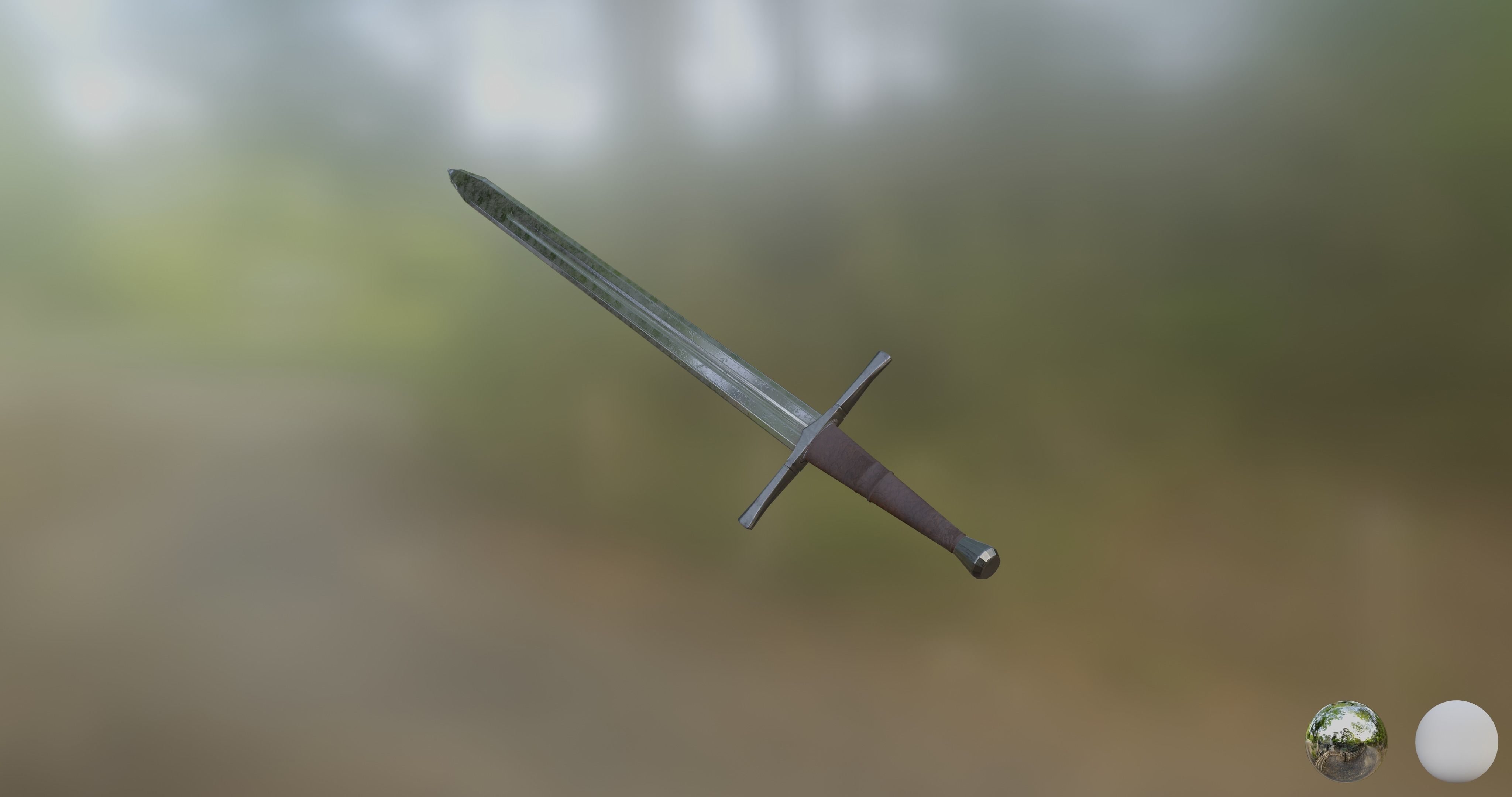 Medival Sword Low-poly 3D model_4